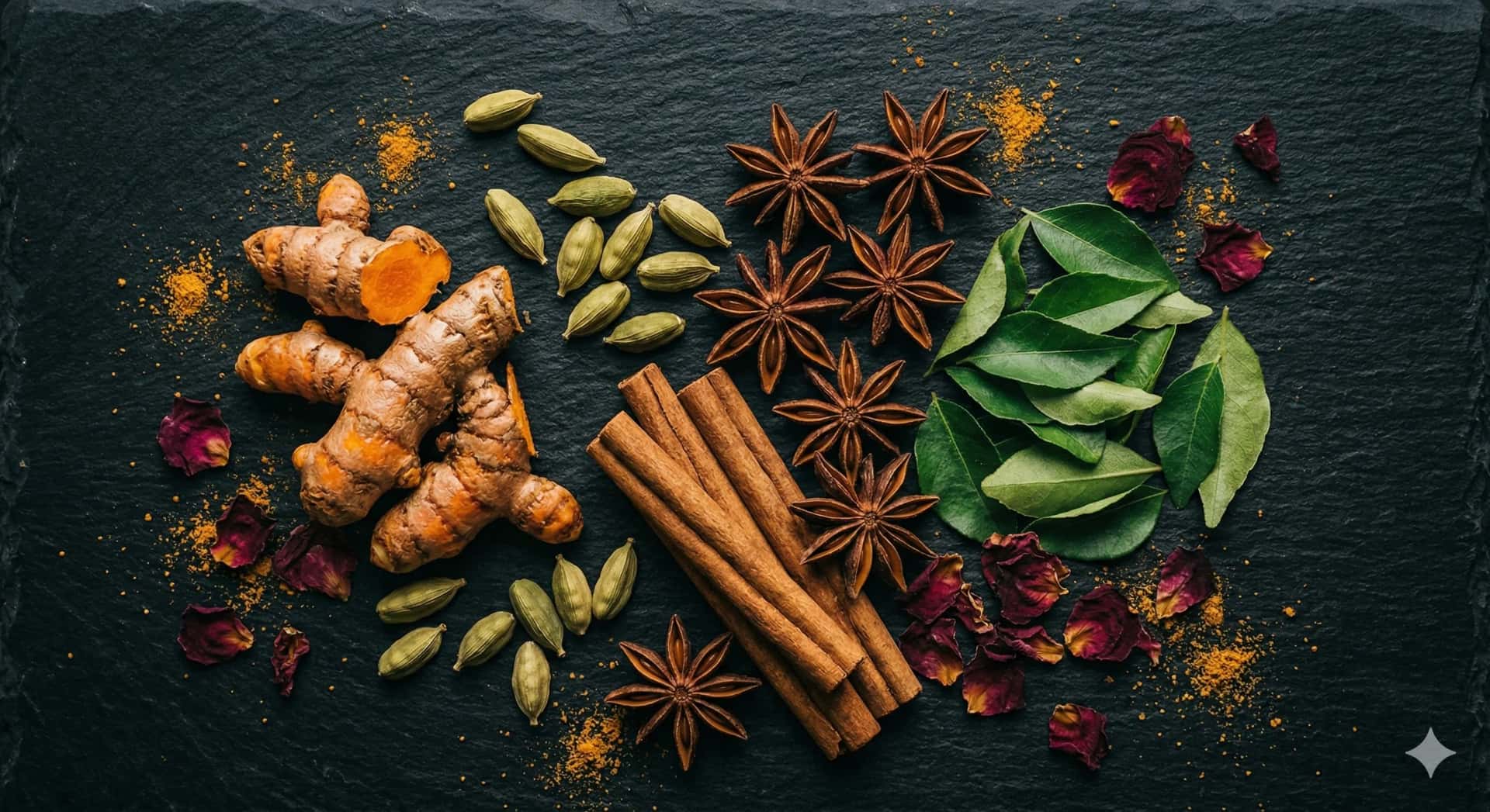 Fresh spices and herbs at an Indian market