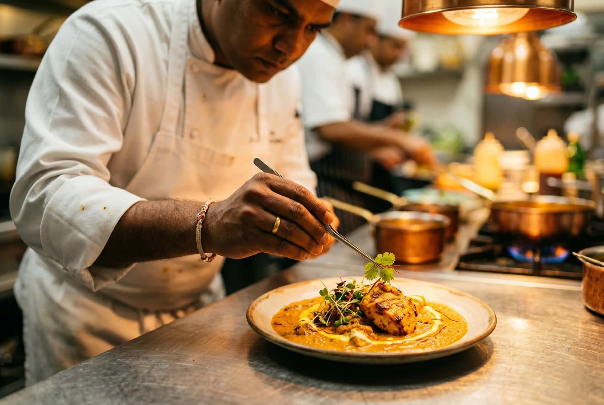 Gaylord chef preparing dishes for a private event