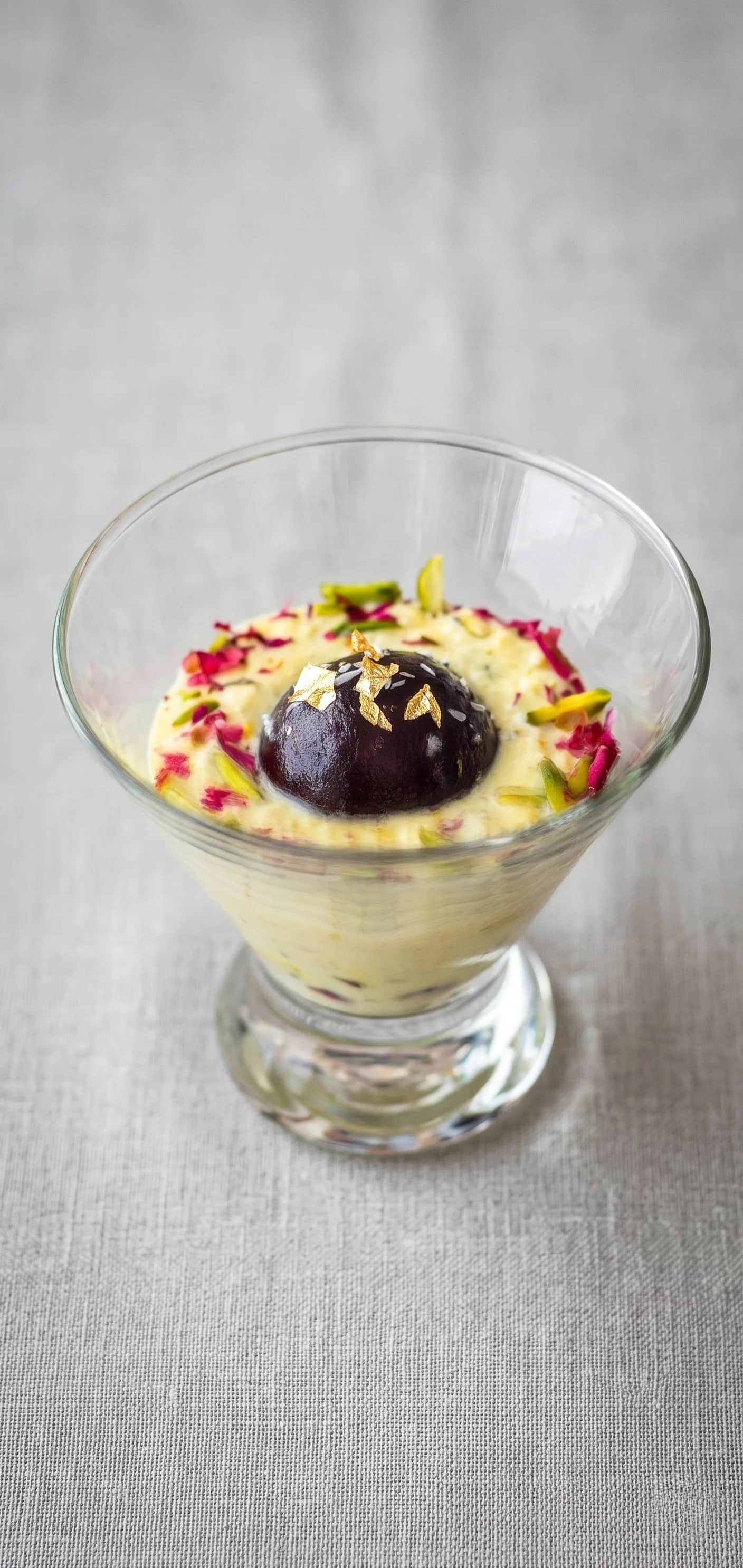 Gulab jamun and kulfi with gold leaf — the sweetness of a Gaylord Friday evening